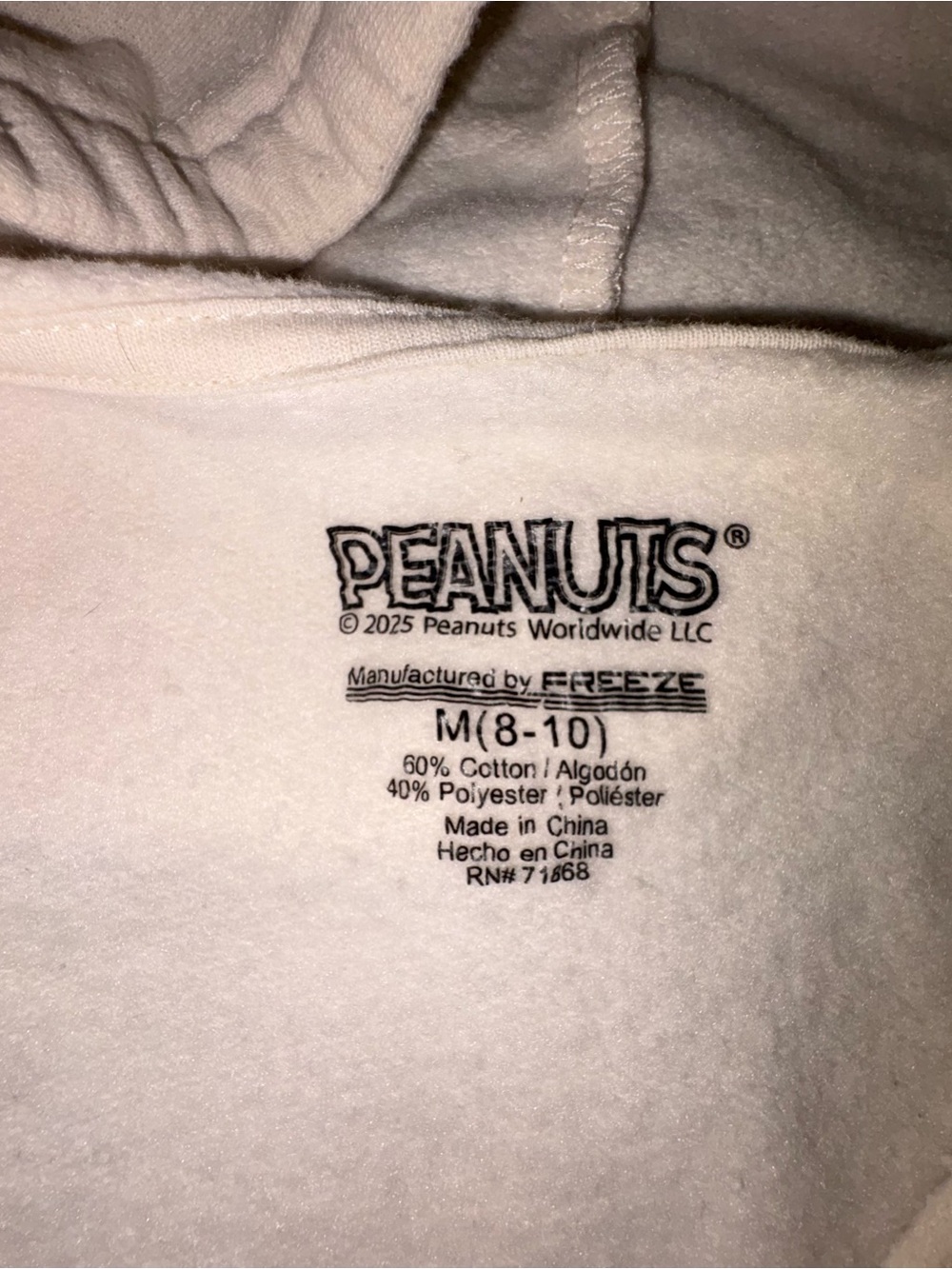 Peanuts White Pullover Hoodie with Colorful Character Graphic - Picture 3 of 7
